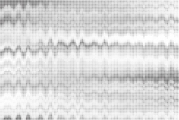 Black and white wavy effect dotted halftone background. Abstract halftone dots background. Pop art template texture. Vector illustration.

