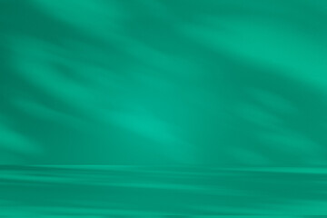 Wall interior background, studio and backdrops show products. with leaf shadow leaf from window color green and white. background for text insertion and presentation of product	