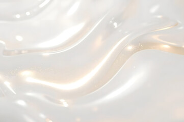 Luxury Abstract White and Gold Fluid Background with Shimmering Light