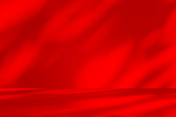 Wall interior background, studio and backdrops show products.with shadow from window color Red background for text insertion and presentation product