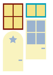  Windows and Doors Vector Set
