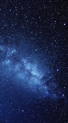 Obraz premium Starry sky background, blue night sky full of stars, glowing stars in the dark space, starry background, dark night, stars in the distance, starlight, dark background with a blue glow, night sky. 