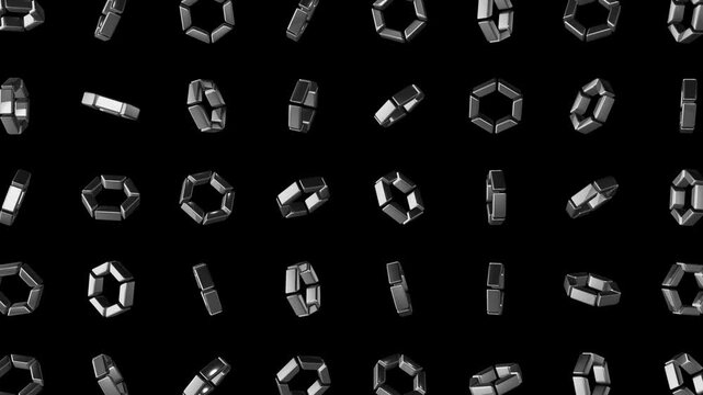Silver metal abstract shape animation