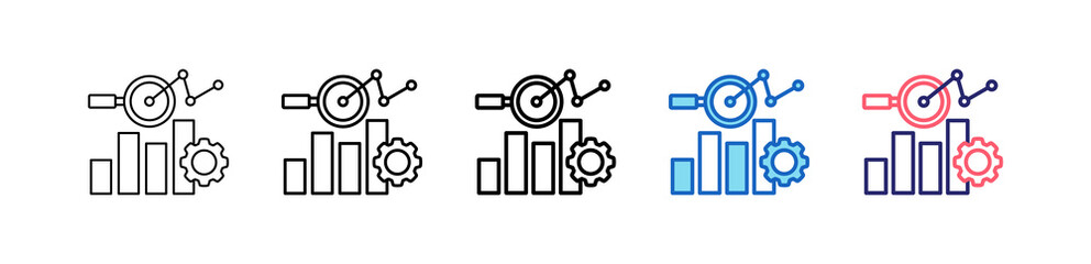 Research Icon In 5 Different Styles Set Collection.   