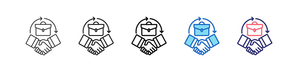 Relationship Icon In 5 Different Styles Set Collection.   