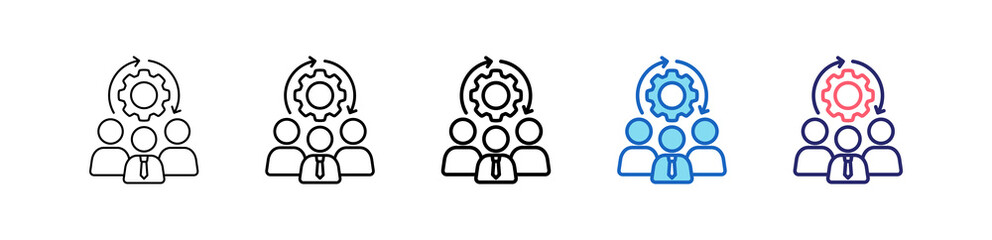 Employee Icon In 5 Different Styles Set Collection.   