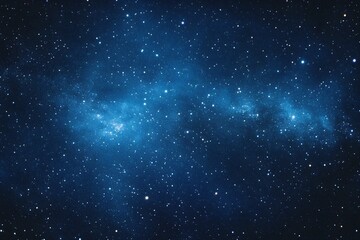 Fototapeta premium Starry sky background, blue night sky full of stars, glowing stars in the dark space, starry background, dark night, stars in the distance, starlight, dark background with a blue glow, night sky. 