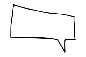 Hand drawn speech bubble Blank empty message box Textbox frame for banners, price tags, stickers, design