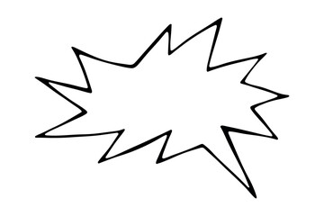 Hand drawn speech bubble Blank empty message box Textbox frame for banners, price tags, stickers, design