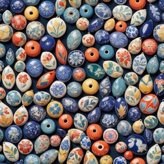A Diverse Array of Hand-Painted Enamel Beads