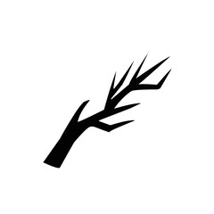 dry wood branch silhouette icon