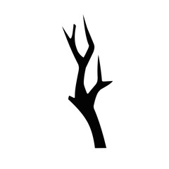 dry wood branch silhouette icon