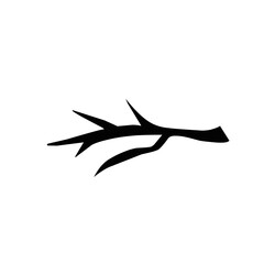 dry wood branch silhouette icon