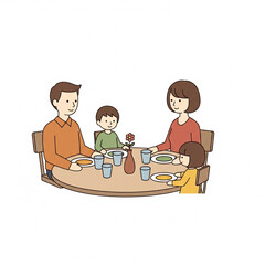 family eating dinner
