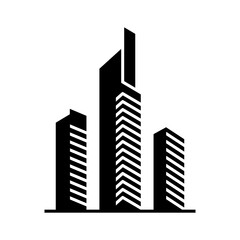 Fototapeta premium Modern Skyscraper glyph Icon. Futuristic City Building Design