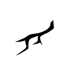 dry wood branch silhouette icon