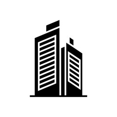 Obraz premium Modern Office Building glyph Icon. Twin Towers Line Style