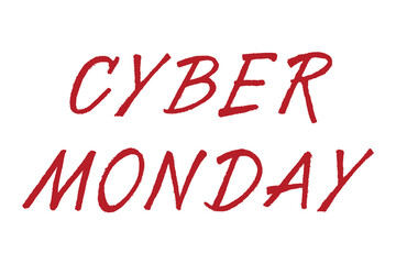 Cyber monday lettering Handwritten word Modern brush calligraphy Template for marketing ad, print, web, banner, poster, flyer Ink illustration
