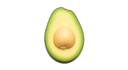 Halved avocado with pit on Vector illustration of black background fruit food isolated on a transparent background