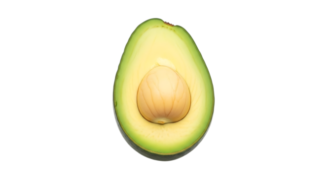 Halved avocado with pit on Vector illustration of black background fruit food isolated on a transparent background