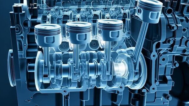 Detailed 3D X-Ray Animation of a Working Internal Combustion Engine