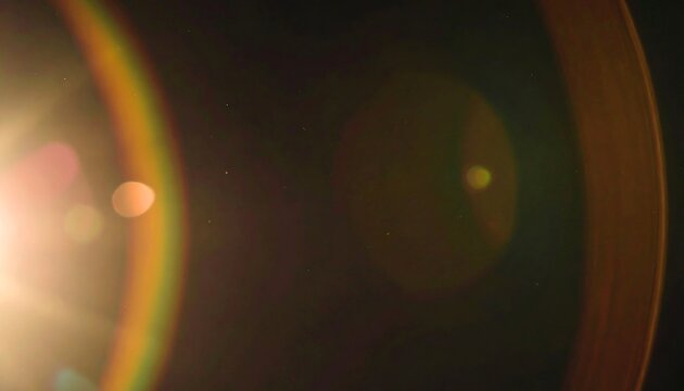Bright lens flare with colorful rings