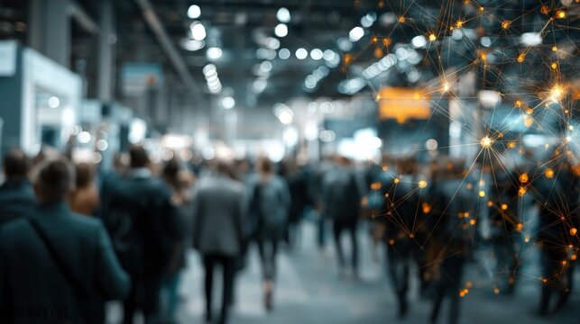 Augmented reality overlay for virtual networking during online tech event, visualizing digital attendee engagement tools