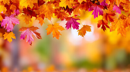 Vibrant Autumn Leaves Contrasting Against a Blurred Natural Backdrop in a Serene Outdoor Setting