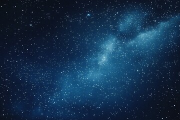Obraz premium Starry sky background, blue night sky full of stars, glowing stars in the dark space, starry background, dark night, stars in the distance, starlight, dark background with a blue glow, night sky. 