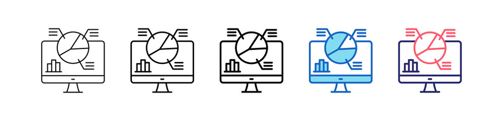 Analytics Icon In 5 Different Styles Set Collection.   