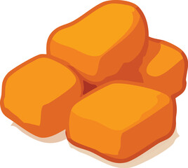 Delicious Golden Crispy Chicken Nuggets Illustration.