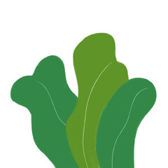 Simple green leaf illustration in flat style. Perfect for eco design, nature backgrounds, and botanical decoration.