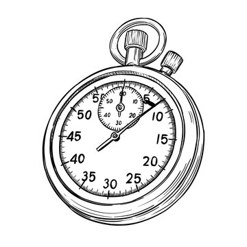 stopwatch vector hand drawn illustration