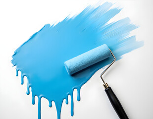 Blue brush paint