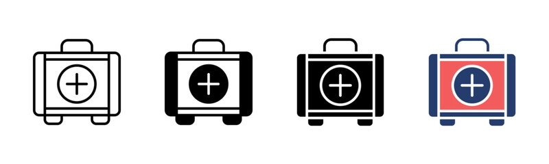 First Aid icon sheet multiple style collection