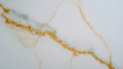 Luxurious white marble surface with delicate gold veins, embodying elegance and modern sophistication.