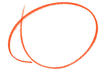 Red pencil highlight circle mark isolated on transparent background