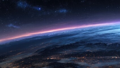 Vast night Earth, starlit expanse