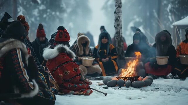 Sami national day celebration with people in traditional clothing and cultural performances, showcasing the rich cultural heritage of the sami people.
