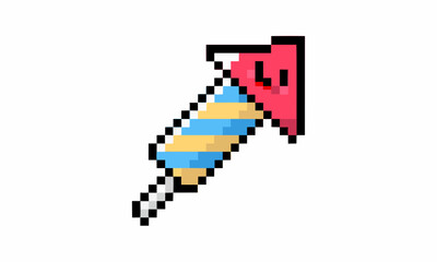 cute Firework icon cartoon pixel illustration