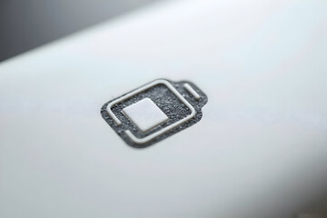 Low Battery Icon Symbol on Light Surface Close Up