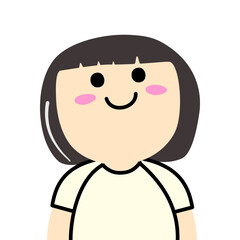 Cute girl isolated on white background.