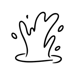 Obraz premium Bold outline splash icon with fluid shape. Perfect for water, ink, or paint themes. Clean vector design for dynamic and decorative use