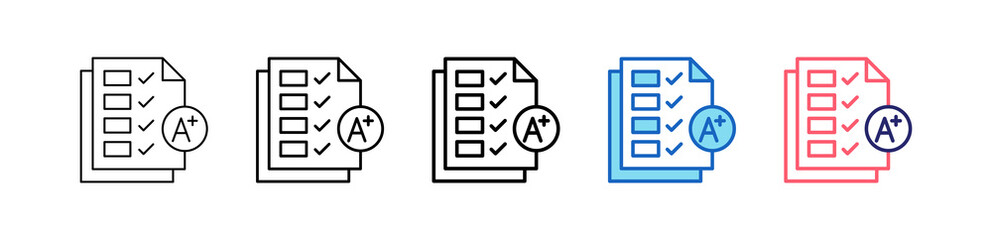 Score Icon In 5 Different Styles Set Collection.   