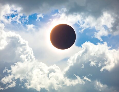 Solar eclipse through clouds (2) - Powered by Adobe