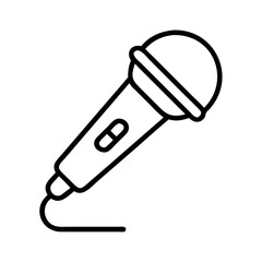 Microphone icon vector illustration, audio equipment for karaoke, podcast and singing studio