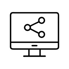 Computer sharing network icon vector illustration for social media and connection design