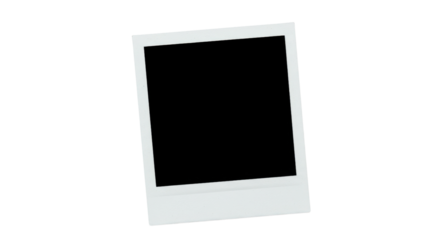 Instant photo frame template with black space isolated PNG with Transparent Background