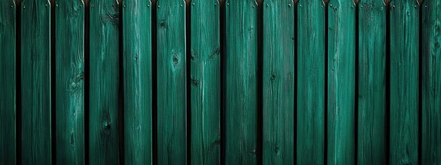 Dark teal vertical wooden planks forming a fence, showing texture and grain