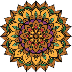 a colorful flower design with circular center Free Vector.eps